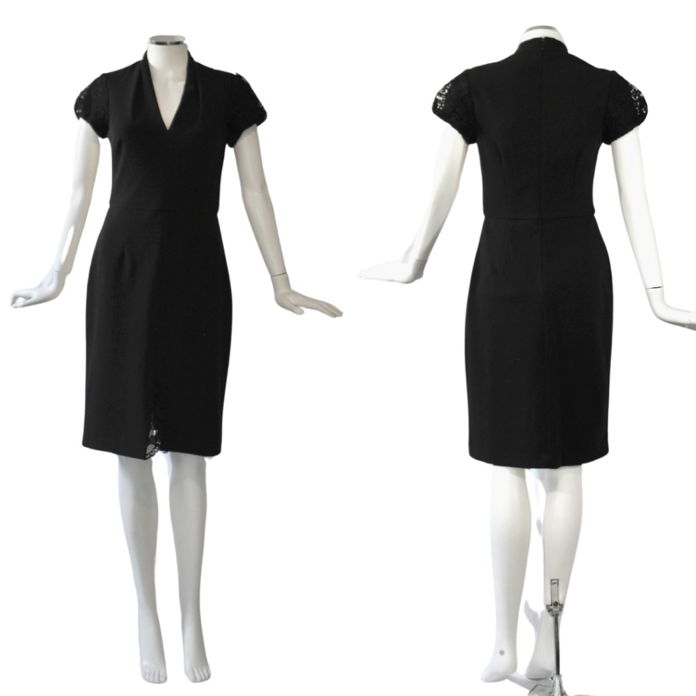 VINTAGE Betsy Johnson Little Black Dress with Gorgeous Lace Accents - Size 4